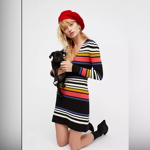 Free people Gidget knit Striped Multicolor Knit Dress - Picture 1 of 7
